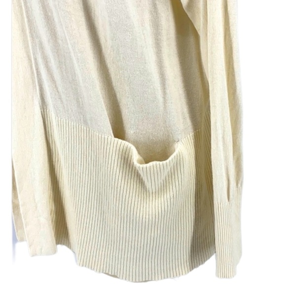 Vince Ivory Open front Cardigan Silk & cashmere minimalist sweater - Picture 4 of 8